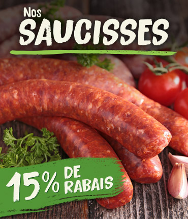 Vaste choix de saveurs de saucisses, toutes sans gluten et faites avec nos viandes naturelles