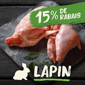 Viande naturelle de lapin de la ferme cette semaine rabais de 15%